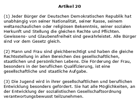 Artikel 20 der DDR Verfassung