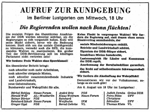 Kundgebung in Berlin am 08.08.1990