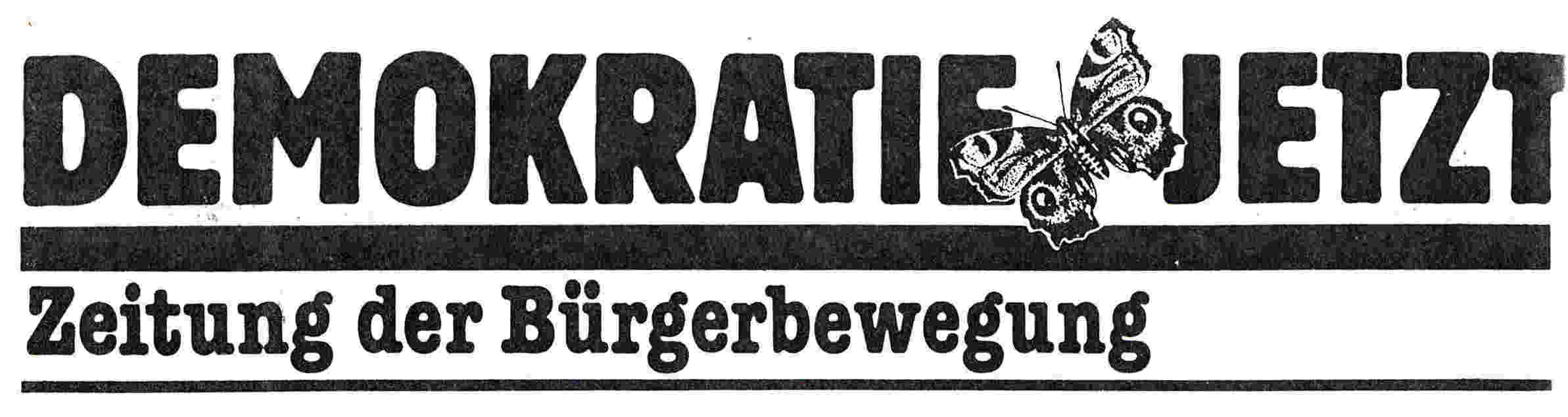 DEMOKRATIE JETZT Zeitung der Bügerbewegung AusgabeNrummer 4, November 1989