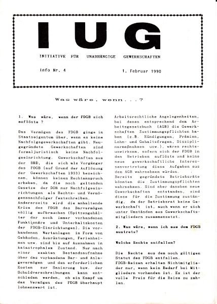 IUG info nr. 4 vom 1. Februar 1990