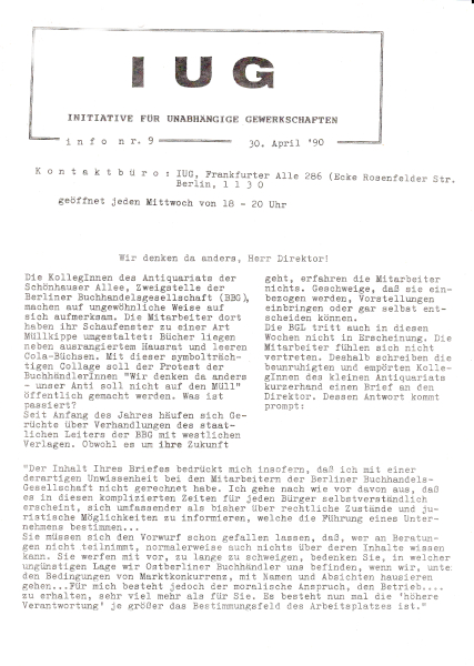 IUG info nr. 9 vom 30. April 1990