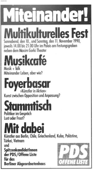 Fest der PDS Offene Liste in Berlin am 10. und 11.11.1990