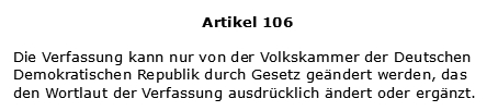 Artikel 106 der Verfassung der DDR