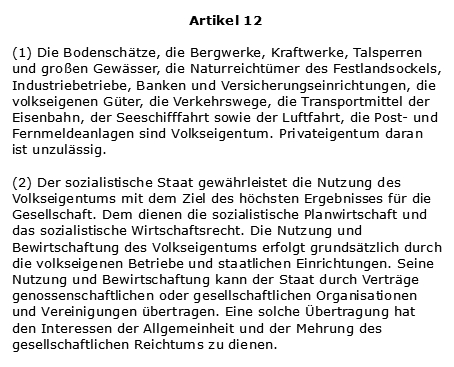 Artikel 12 der DDR Verfassung