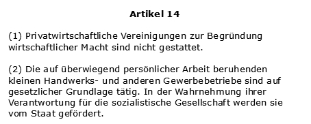Artikel 14 Verfassung der DDR