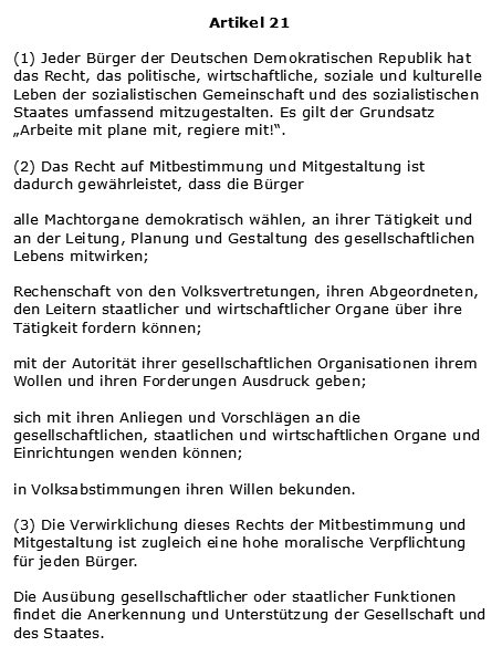 DDR Verfassung Artikel 21