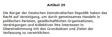Artikel 29 der Verfassung der DDR